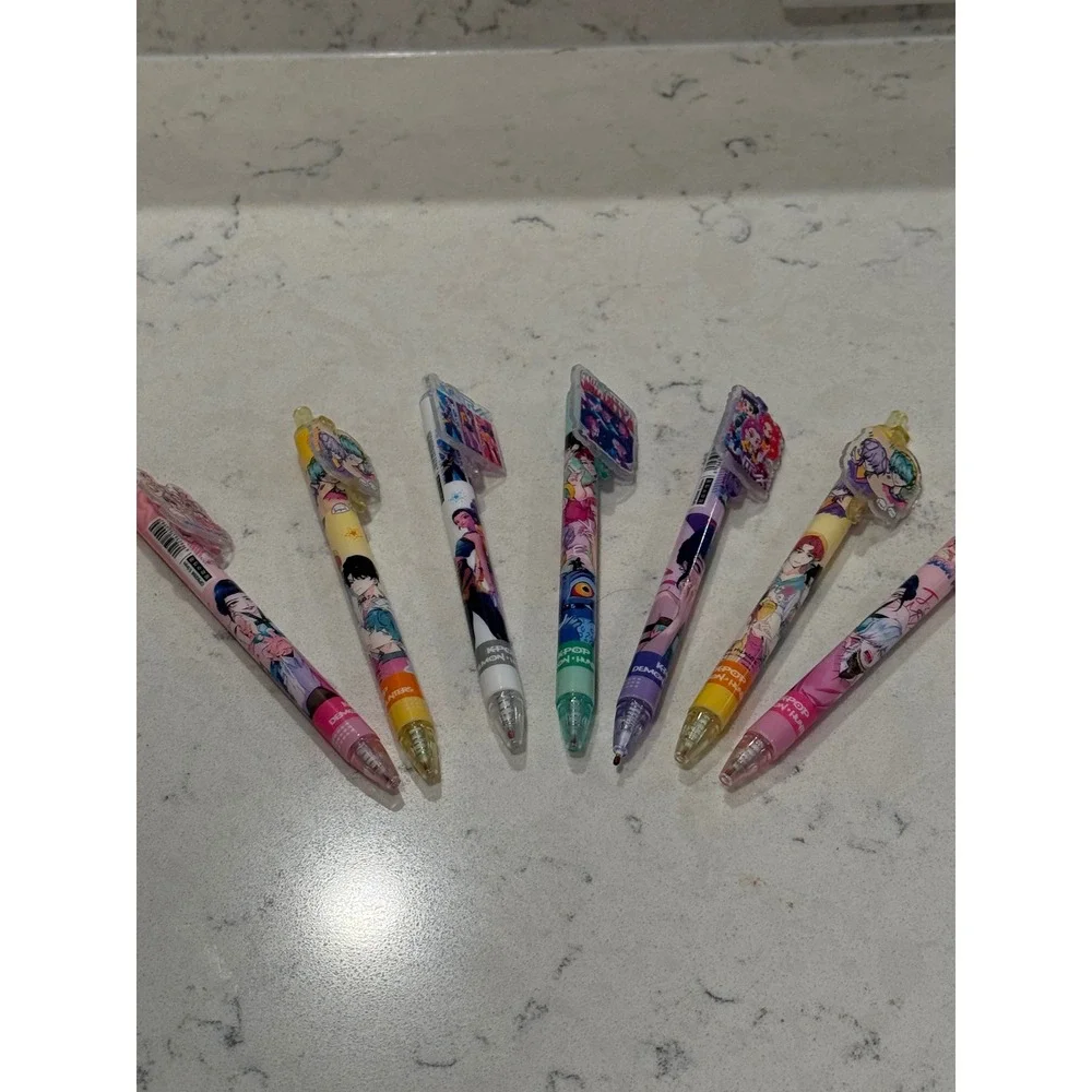 Anime Character Demon Hunter Pens Set of 7 Kawaii Cute‎ Drawing Writing